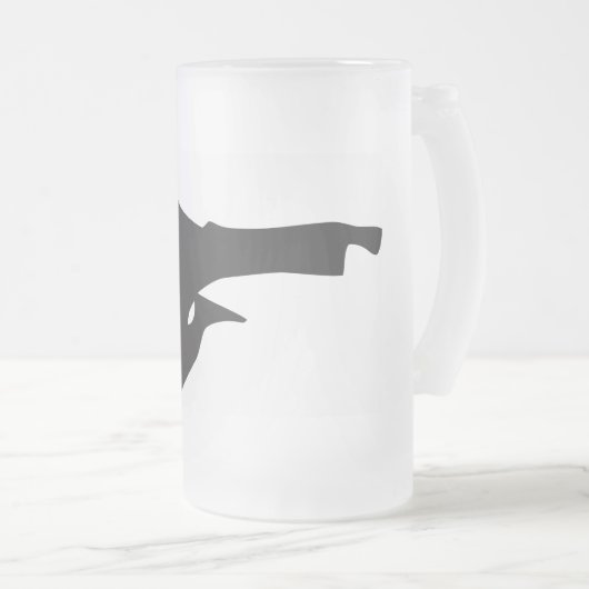 Karate-Tritt-Silhouette Mattglas Bierglas (VorderseiteRechts)