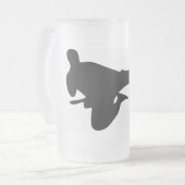 Karate-Tritt-Silhouette Mattglas Bierglas (Vorderseite Links)