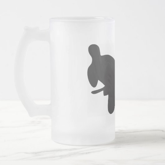 Karate-Tritt-Silhouette Mattglas Bierglas (Links)