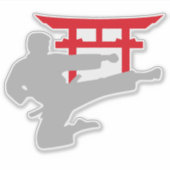 Karate-Tritt Torii-Tor Aufkleber (Vorderseite)