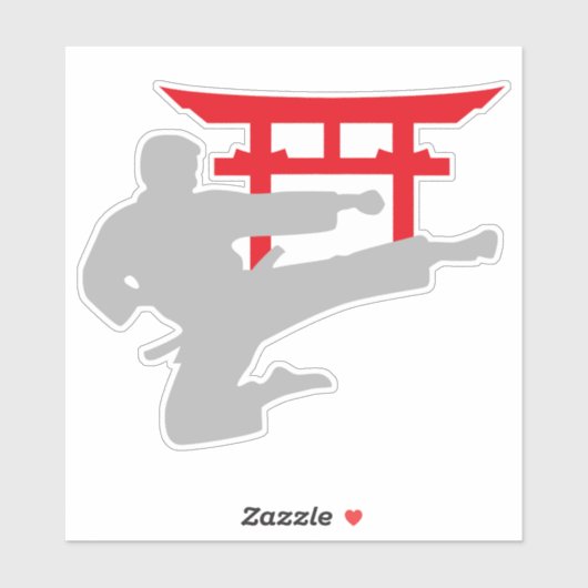 Karate-Tritt Torii-Tor Aufkleber (Blatt)