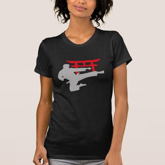 Karate-Tritt Torii-Tor T-Shirt (Vorderseite)