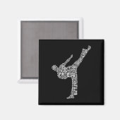 Karate Typografie - Martial Arts Coach Comt Self D Magnet (Vorderseite/Rückseite)