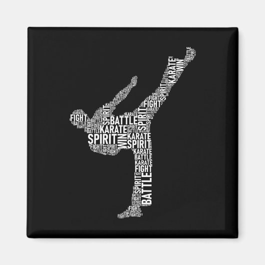 Karate Typografie - Martial Arts Coach Comt Self D Magnet (Vorne)