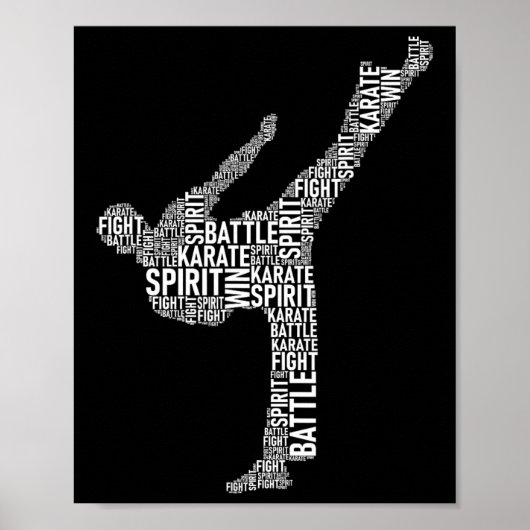 Karate Typografie - Martial Arts Coach Comt Self D Poster (Vorne)