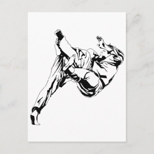 Karate und ein Judo. Werftechnik Postkarte (Vorderseite)
