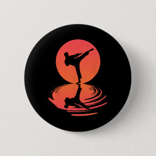 Karate und Kung Fu Silhouette Shotokan Geschenk Ma Button