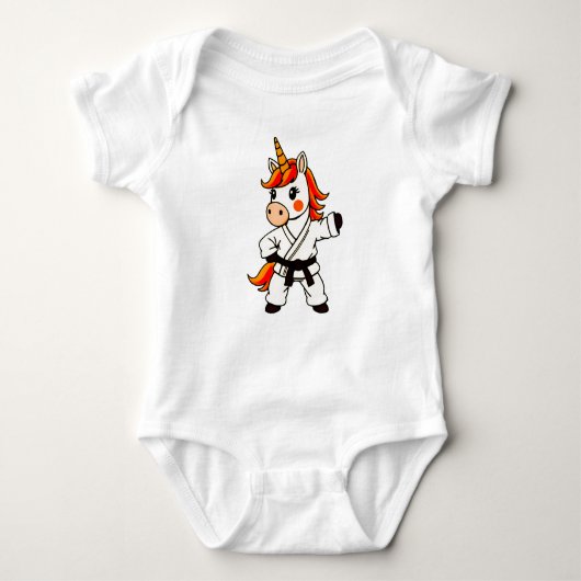 Karate und Unicorn Baby Strampler (Vorderseite)