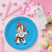 Karate und Unicorn Pappteller (Party)