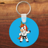 Karate und Unicorn Schlüsselanhänger (Vorderseite)