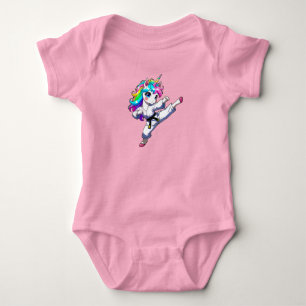 Karate unicorn baby strampler