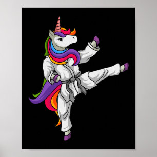 Karate Unicorn Black Belt Japanisch Martial Arts L Poster