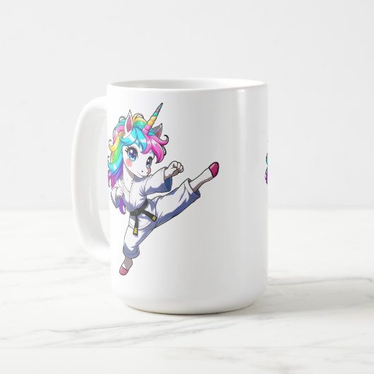 Karate unicorn kaffeetasse (Vorderseite Links)