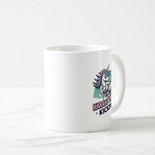 Karate Unicorn Kickin' It Martial Arts Kaffeetasse (VorderseiteRechts)