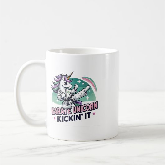 Karate Unicorn Kickin' It Martial Arts Kaffeetasse (Links)