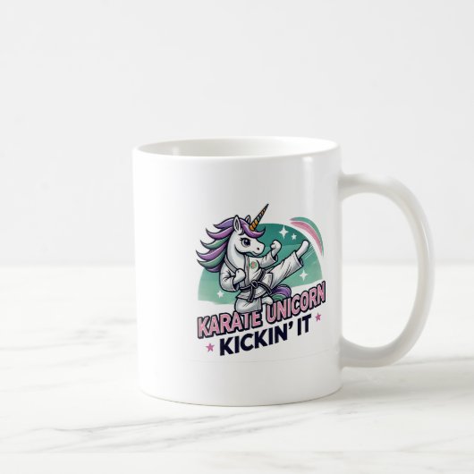 Karate Unicorn Kickin' It Martial Arts Kaffeetasse (Rechts)