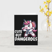Karate Unicorn Niedlich, aber gefährlich Karte (Gelbe Blume)