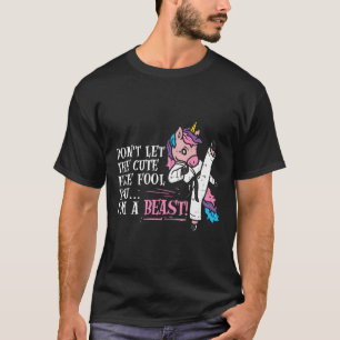 Karate Unicorn Niedlich Face Beast Funny Martial A T-Shirt