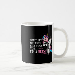 Karate Unicorn Niedliches Gesicht Bestie Taekwondo Kaffeetasse