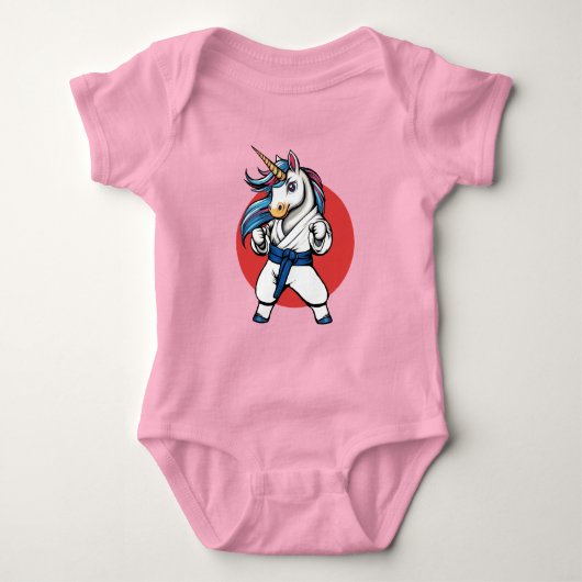 Karate Unicorn The cutest fighter Baby Strampler (Vorderseite)