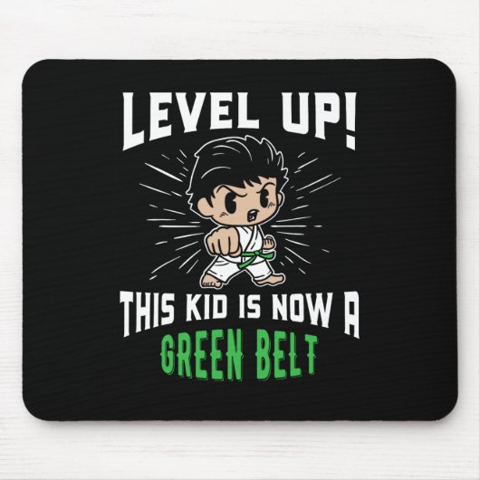 Karate-Uniform für Kinder, Grüner Gürtel-Auszeichn Mousepad (Vorne)
