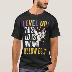 Karate Uniform Unicorn Level Up Yellow Belt Award T-Shirt