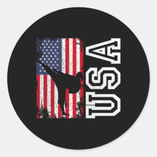 Karate USA-Flagge 4. Juli Patriotisch Amerikanisch Runder Aufkleber