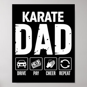 Karate-Vater Fahren Zahlen Jubeln Vater eines Kara Poster