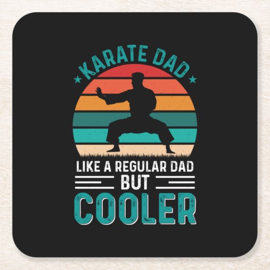 Karate Vater Rechteckiger Pappuntersetzer (Vorderseite)