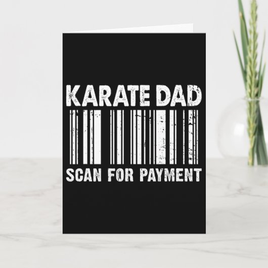Karate-Vater Scan Für Zahlungs Rcode Vatertag  Karte (Vorderseite)