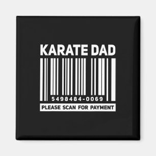 Karate-Vater scannt zur Zahlung Lustiger Rcode Vat Magnet