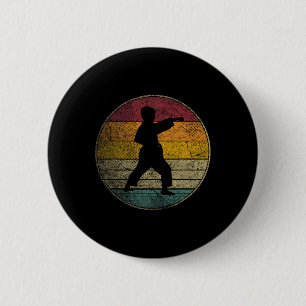 Karate Vintag Not Retro Silhouette 70er 80er Button