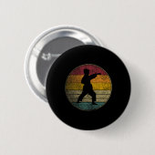 Karate Vintag Not Retro Silhouette 70er 80er Button (Vorne & Hinten)