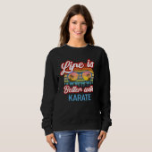 Karate Vintag Sunset Life ist besser Sweatshirt (Vorne ganz)