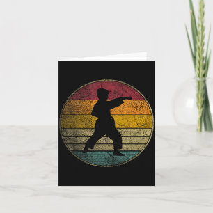 Karate Vintage Retro Silhouette 70er 80er Jahre Karte