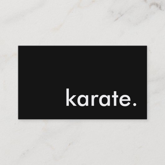 Karate. Visitenkarte (Vorderseite)