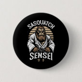 Karate Warrior Legend Sasquatch Sensei Bigfoot Mar Button (Vorderseite)