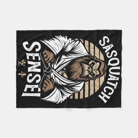 Karate Warrior Legend Sasquatch Sensei Bigfoot Mar Fleecedecke (Vorderseite (Horizontal))