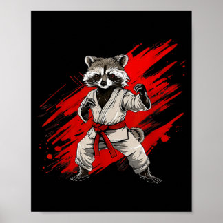 Karate-Waschbär-Motiv-Taekwondo-Jiu-Jitsu-Mma Poster