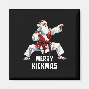 Karate Weihnachtsmann Weihnachten Fröhliche Kickma Magnet