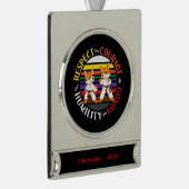 Karate-Werte - Niedliche Sparring-Fox-Silhouetten Banner-Ornament Silber (Rechts)