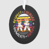 Karate-Werte - Niedliche Sparring-Fox-Silhouetten Ornament (Vorderseite)