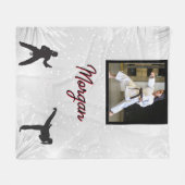 Karate Winter Wonder Personalisiertes Foto & Name Fleecedecke (Vorderseite (Horizontal))