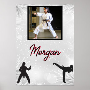 Karate Winter Wonder Personalisiertes Foto & Name Poster