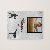 Karate Winter Wonder Personalisiertes Foto & Name Puzzle (Horizontal)