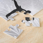 Karate Winter Wonder Personalisiertes Foto & Name Puzzle (Seite)
