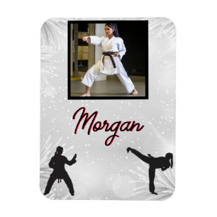 Karate Winter Wunder Personal Foto & Name Magnet