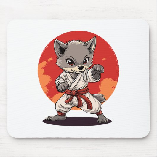 Karate Wolf Martial Arts Enthusiasten Spirit Mousepad (Vorne)