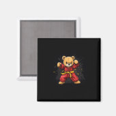 Karatebär mit Kraft und Präzision für Kinder Magnet (Vorderseite/Rückseite)