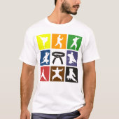 Karateka Silhouette Pop Kunst, Dichtung und Musik T-Shirt (Vorderseite)